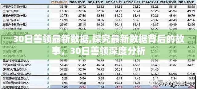 30日善领最新数据深度解析，探究数据背后的故事