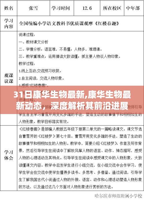 康华生物最新动态解析，前沿进展与挑战深度探讨