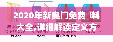 2020年新奥门免费資料大全,详细解读定义方案_管理款54.791