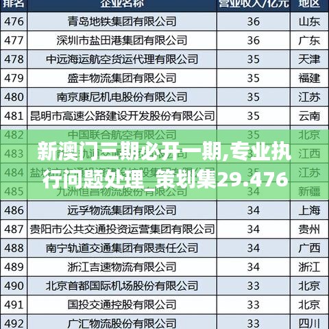 新澳门三期必开一期,专业执行问题处理_策划集29.476