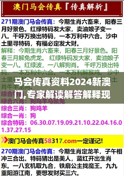 马会传真资料2024新澳门,专家解读解答解释现象_权限版7.269