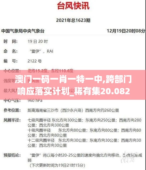 澳门一码一肖一特一中,跨部门响应落实计划_稀有集20.082