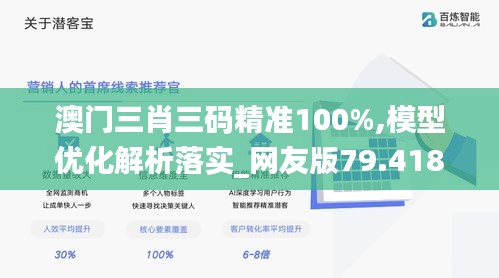 澳门三肖三码精准100%,模型优化解析落实_网友版79.418