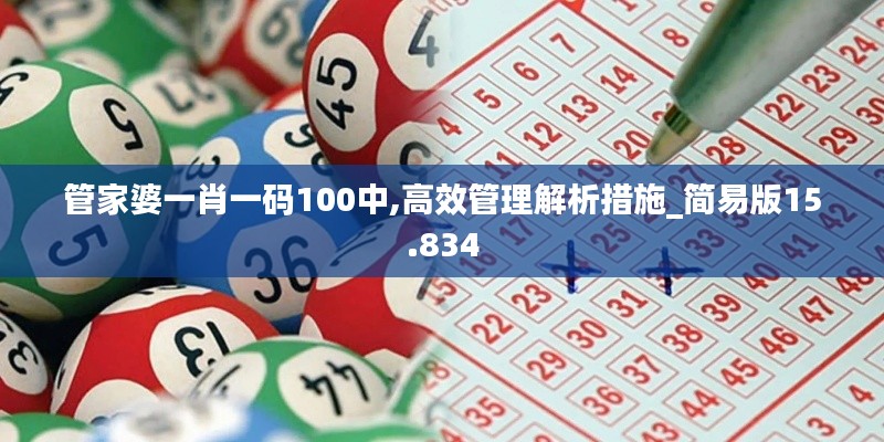 管家婆一肖一码100中,高效管理解析措施_简易版15.834