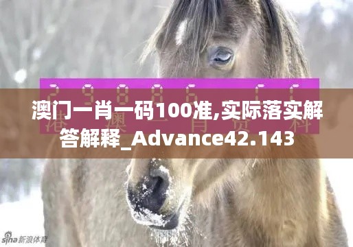 澳门一肖一码100准,实际落实解答解释_Advance42.143