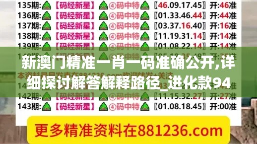 新澳门精准一肖一码准确公开,详细探讨解答解释路径_进化款94.139