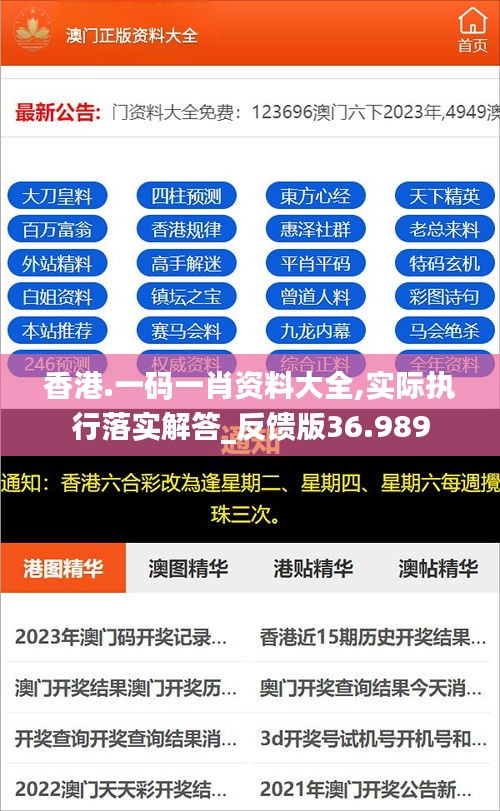 香港.一码一肖资料大全,实际执行落实解答_反馈版36.989