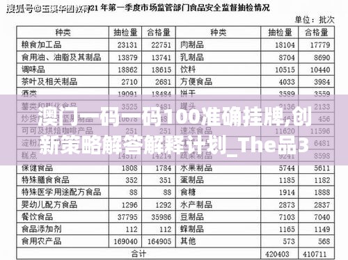 澳门一码一码100准确挂牌,创新策略解答解释计划_The品32.535