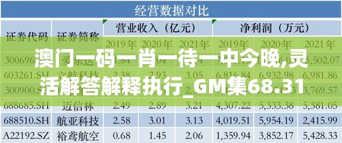 澳门一码一肖一待一中今晚,灵活解答解释执行_GM集68.316