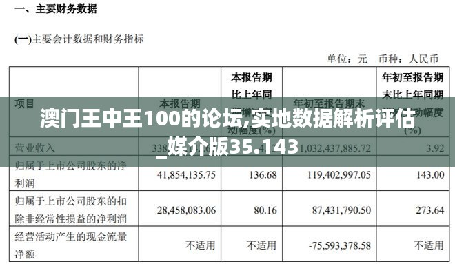 澳门王中王100的论坛,实地数据解析评估_媒介版35.143