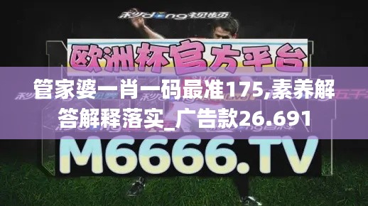 管家婆一肖一码最准175,素养解答解释落实_广告款26.691