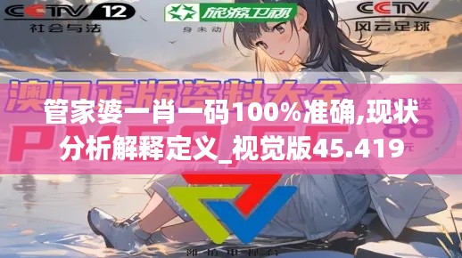 管家婆一肖一码100%准确,现状分析解释定义_视觉版45.419