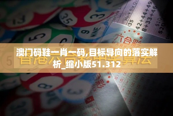 澳门码鞋一肖一码,目标导向的落实解析_缩小版51.312