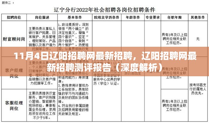 辽阳招聘网最新招聘测评报告深度解析，11月4日职位速递