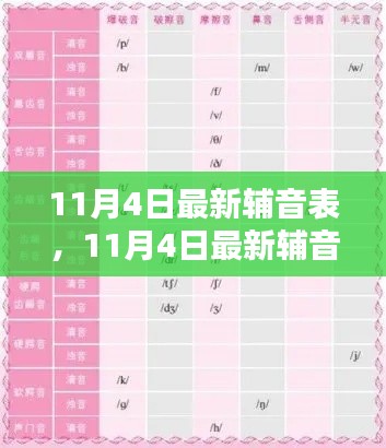 最新辅音表全面评测与介绍，深度解读11月4日更新内容