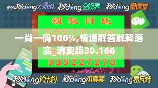 一肖一码100%,情境解答解释落实_清爽版30.166