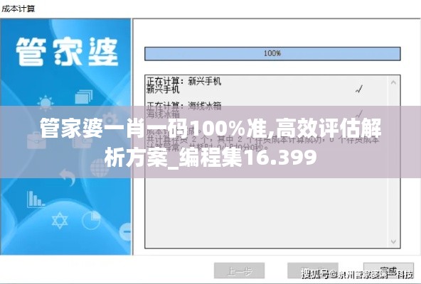 管家婆一肖一码100%准,高效评估解析方案_编程集16.399