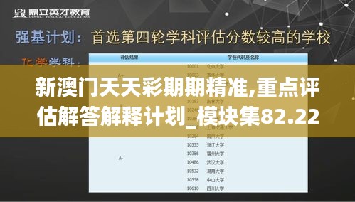 新澳门天天彩期期精准,重点评估解答解释计划_模块集82.226