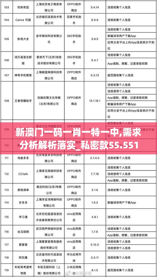 新澳门一码一肖一特一中,需求分析解析落实_私密款55.551