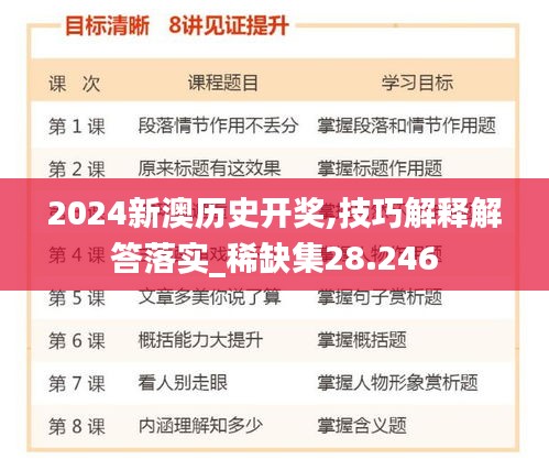 2024新澳历史开奖,技巧解释解答落实_稀缺集28.246