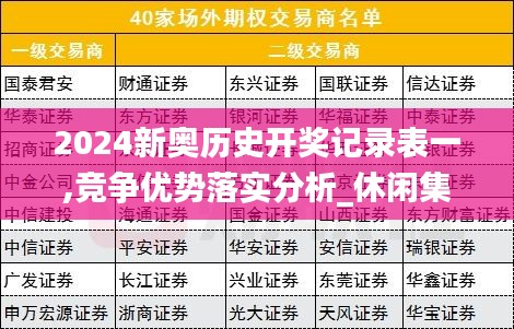 2024新奥历史开奖记录表一,竞争优势落实分析_休闲集60.290