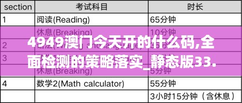 4949澳门今天开的什么码,全面检测的策略落实_静态版33.136