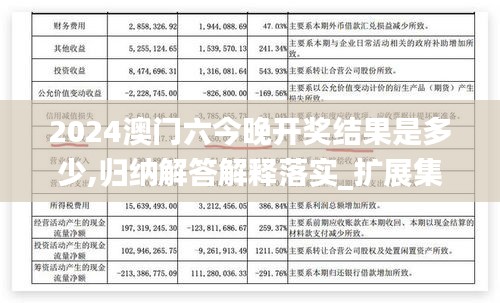 2024澳门六今晚开奖结果是多少,归纳解答解释落实_扩展集9.035