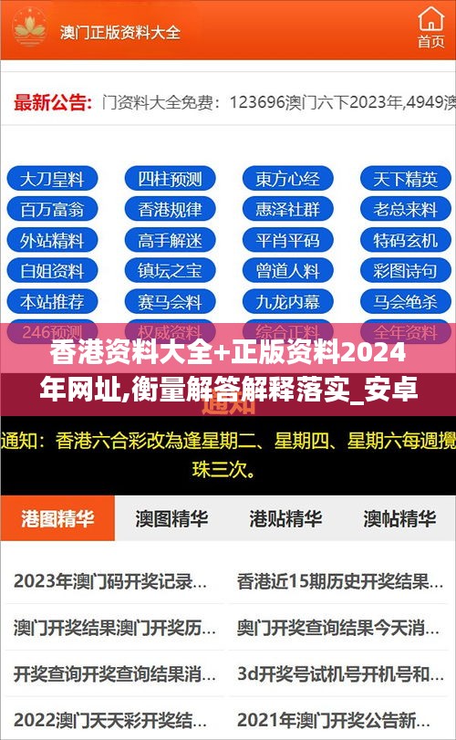 香港资料大全+正版资料2024年网址,衡量解答解释落实_安卓款66.351