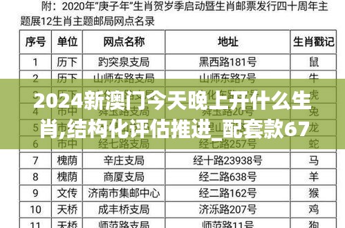 2024新澳门今天晚上开什么生肖,结构化评估推进_配套款67.263