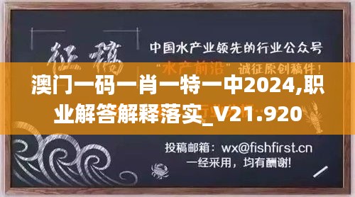 澳门一码一肖一特一中2024,职业解答解释落实_V21.920