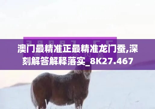 澳门最精准正最精准龙门蚕,深刻解答解释落实_8K27.467