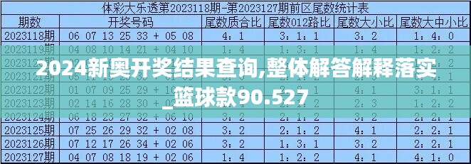 2024新奥开奖结果查询,整体解答解释落实_篮球款90.527