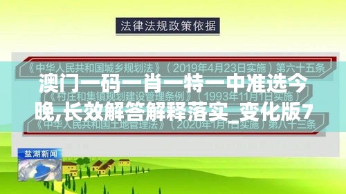 澳门一码一肖一特一中准选今晚,长效解答解释落实_变化版78.600