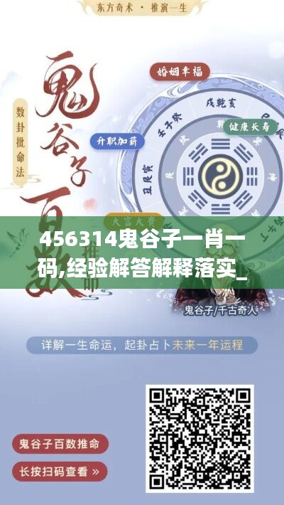 456314鬼谷子一肖一码,经验解答解释落实_GM版14.848