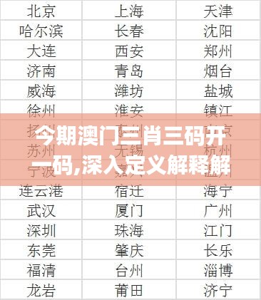 今期澳门三肖三码开一码,深入定义解释解答_豪华集38.734