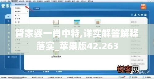 管家婆一肖中特,详实解答解释落实_苹果版42.263