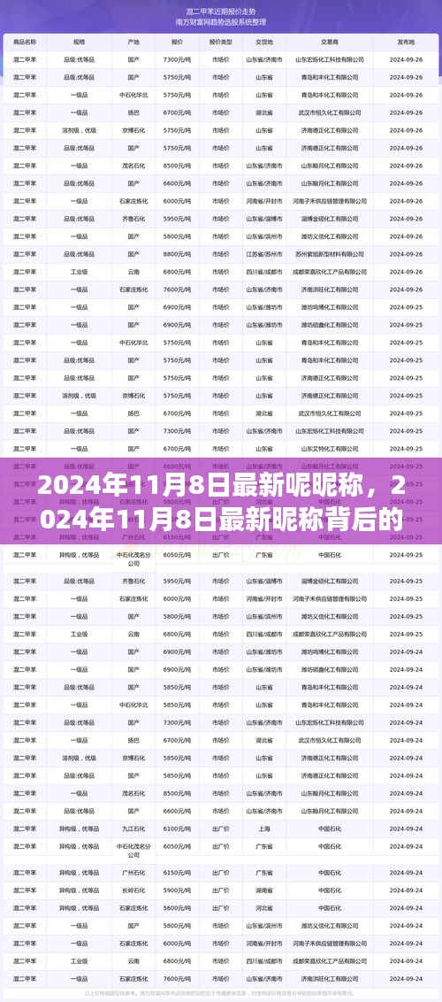 2024年11月8日最新昵称背后的文化现象与个体选择探析