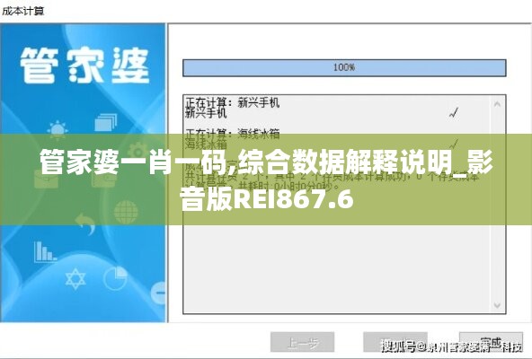 管家婆一肖一码,综合数据解释说明_影音版REI867.6