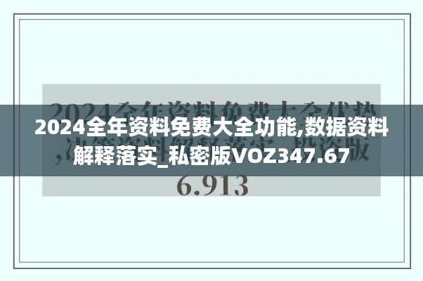 2024全年资料免费大全功能,数据资料解释落实_私密版VOZ347.67