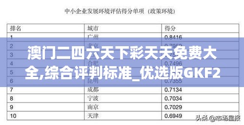 澳门二四六天下彩天天免费大全,综合评判标准_优选版GKF291.09