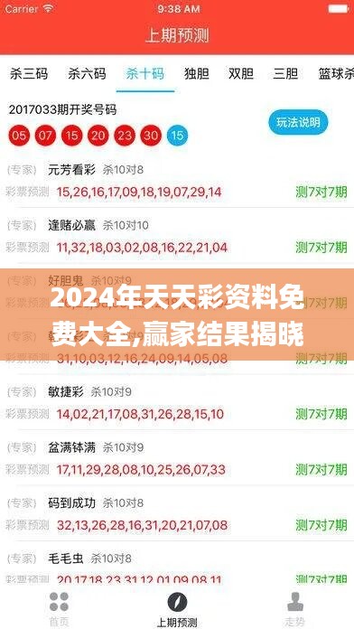 2024年天天彩资料免费大全,赢家结果揭晓_工具版LOS438.19