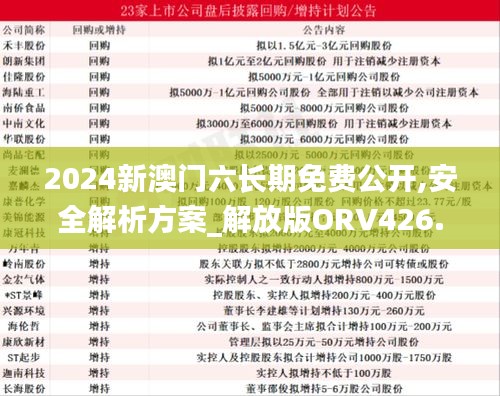 2024新澳门六长期免费公开,安全解析方案_解放版ORV426.36