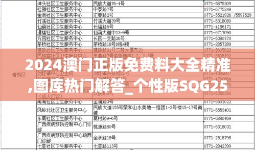 2024澳门正版免费料大全精准,图库热门解答_个性版SQG25.04