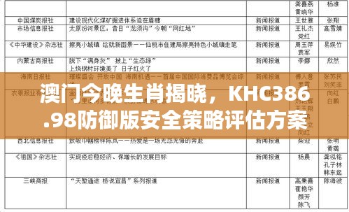 澳门今晚生肖揭晓，KHC386.98防御版安全策略评估方案