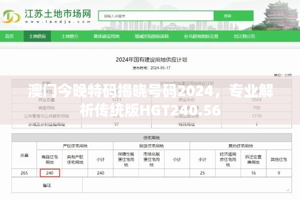 澳门今晚特码揭晓号码2024，专业解析传统版HGT240.56