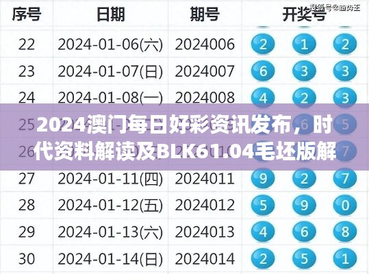 2024澳门每日好彩资讯发布，时代资料解读及BLK61.04毛坯版解析