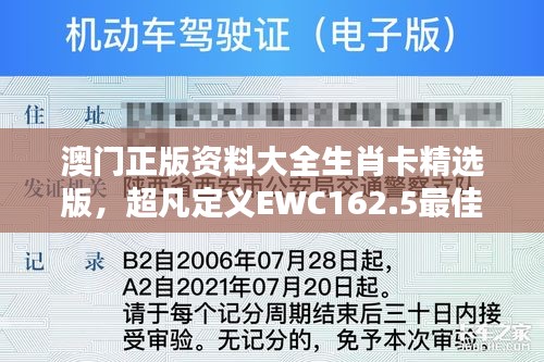 澳门正版资料大全生肖卡精选版，超凡定义EWC162.5最佳解析