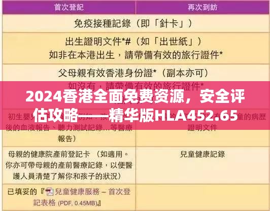 2024香港全面免费资源，安全评估攻略——精华版HLA452.65