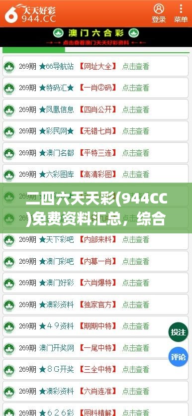 二四六天天彩(944CC)免费资料汇总，综合数据分析_投注指南WXP321.54