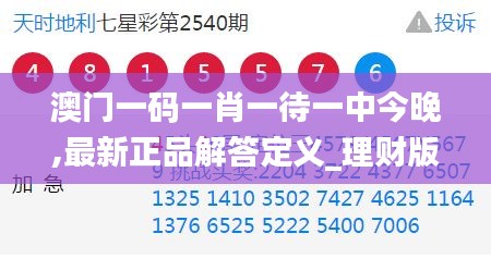 澳门一码一肖一待一中今晚,最新正品解答定义_理财版ESY598.63